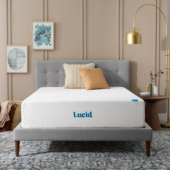 Lucid Refresh Twin XL Tight Top 14" Medium Firm Gel Memory Foam Mattress with Gel Infusion and Ventilation