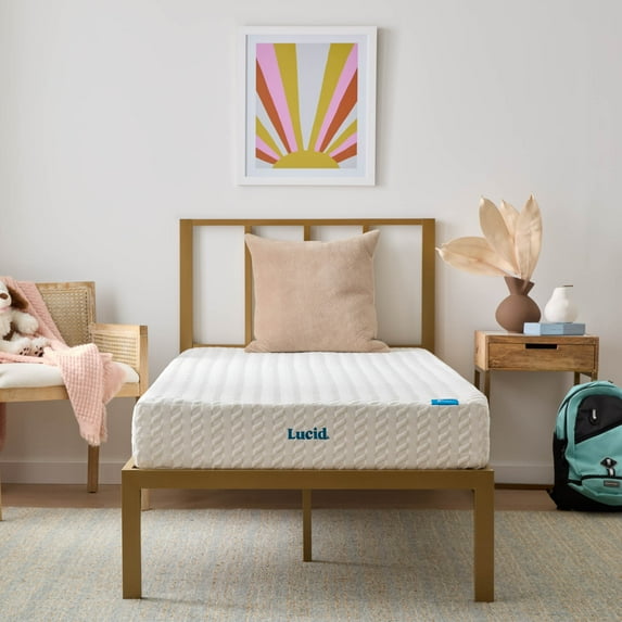 Lucid Refresh Twin XL Tight Top 8" Medium Firm Memory Foam Mattress with Gel Infusion and Ventilation