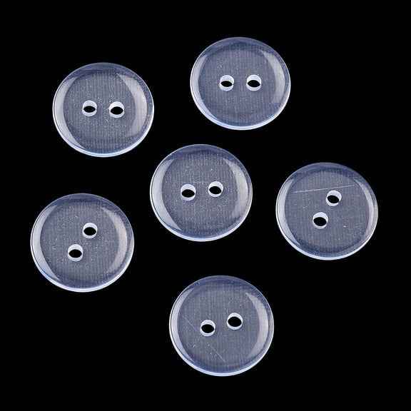 Lucid Round 2-hole Shirt Button Resin Button Clear 15mm in diameter hole: 1.5mm 400pcs/bag
