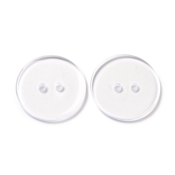 Lucid Round 2-hole Shirt Button Resin Button Clear 23mm 200pcs/bag