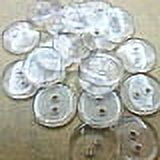 Lucid Round 2-hole Shirt Button Resin Button Clear about 15mm in diameter hole: 1.5mm about 400pcs/bag