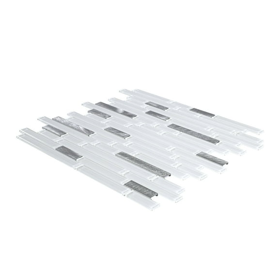 Lucid Sky Interlocking 11.81 in. x 12 in. x 4mm Glass Metal Mesh-Mounted Mosaic Tile (19.6 sq. ft. / case)