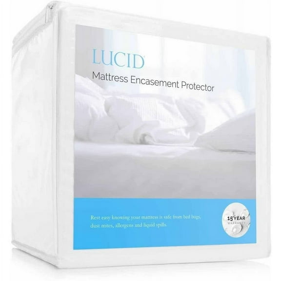 Lucid Waterproof Encasement Zippered Mattress Protector, Queen