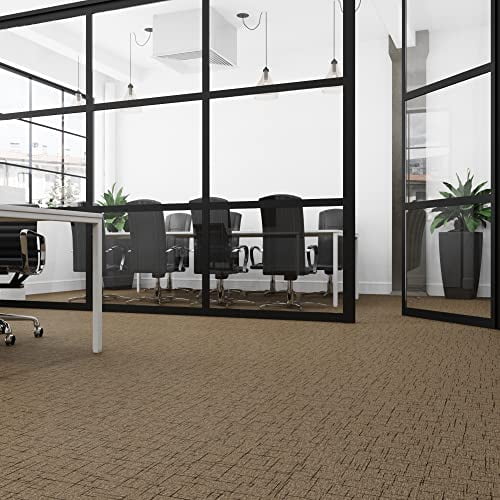 Lucida Surfaces Luxury Vinyl Floor Tiles | Glue Down Adhesive Flooring | 18 Textured Look Planks | FabCore Streaked Carpet | 36 Sq. Feet