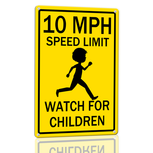 Lucidhisun 10 MPH Speed Limit Watch For Children Aluminum Sign 12in× ...