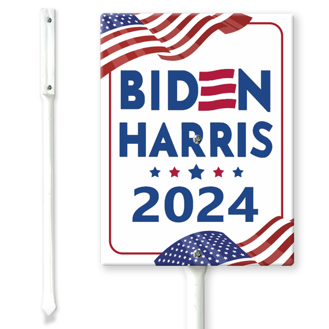 Lucidhisun Biden Harris Yard Sign with Stakes 7in×8.8in, Sturdy Aluminum Yard Signs Rust Free