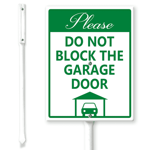 Lucidhisun Do Not Block Garage Door Yard Sign with Stakes 8×12inch ...