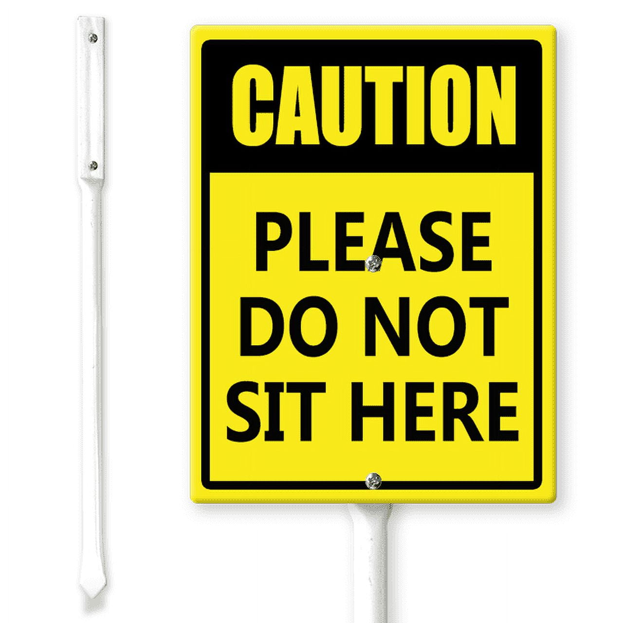 Lucidhisun Caution Do Not Sit Here Yard Sign with Stakes 4.6in×6in ...