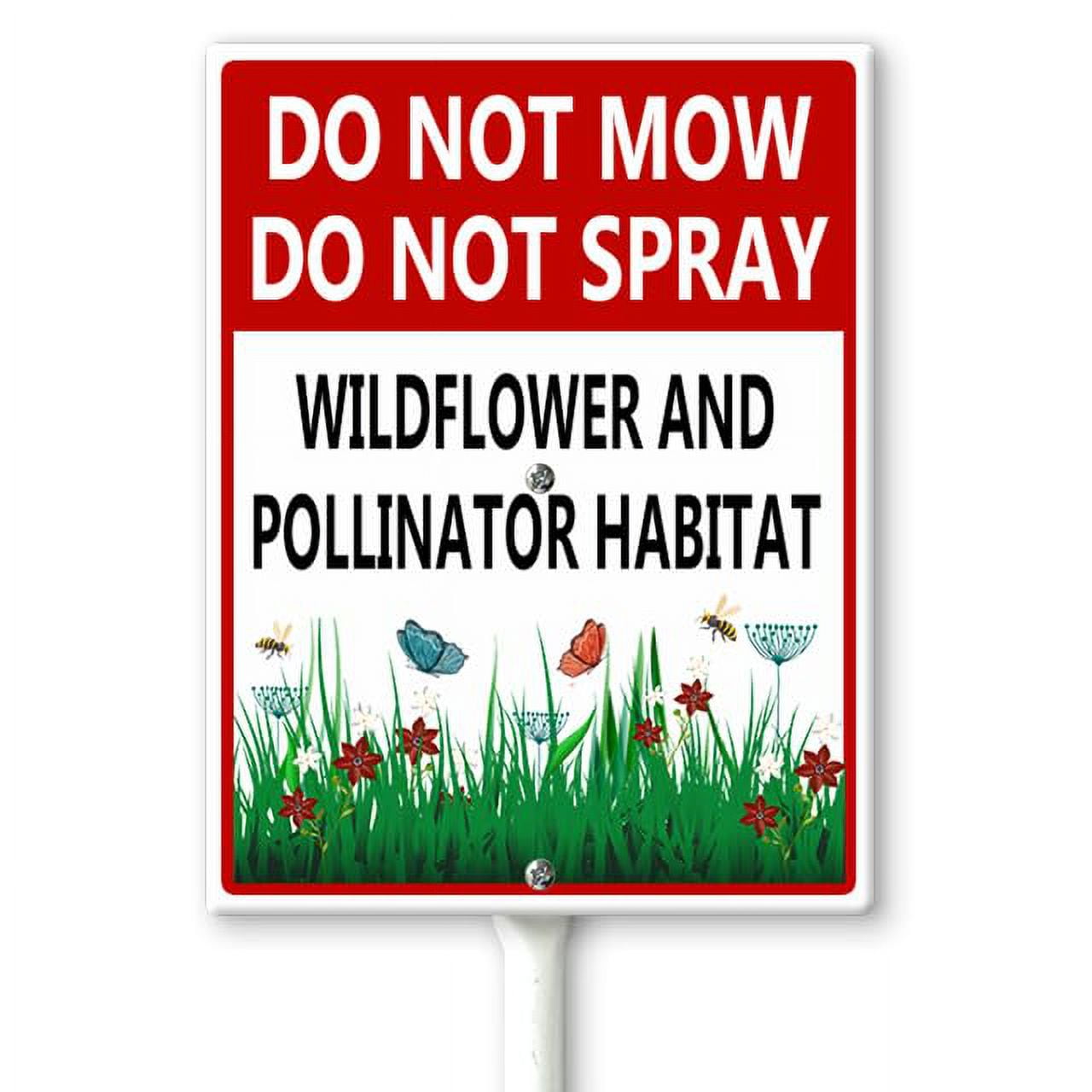 Lucidhisun Do Not Mow, Wildflower And Pollinator Habitat Yard Sign with