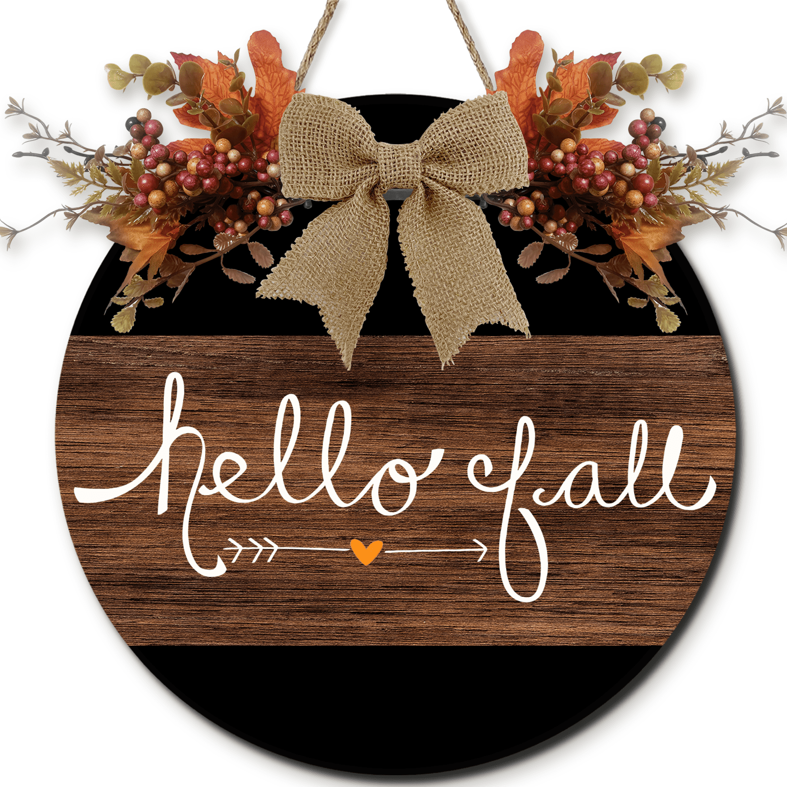Greeter Signs Fall Lucidhisun Hello Fall Wooden Welcome Sign for Front Door, Maple Leaf ...