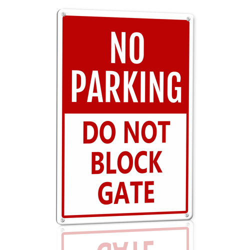 Lucidhisun No Parking Do Not Block Gate Aluminium Sign 8×12in, Sturdy ...