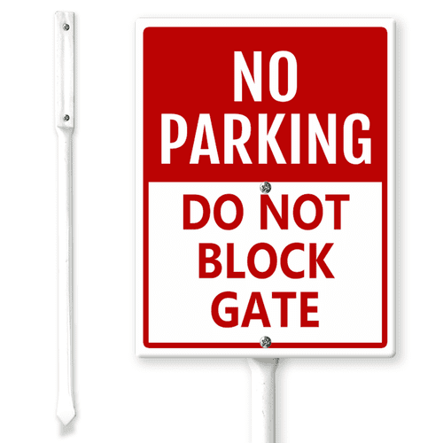 Lucidhisun No Parking Do Not Block Gate Yard Sign with Stakes 8×12inch ...