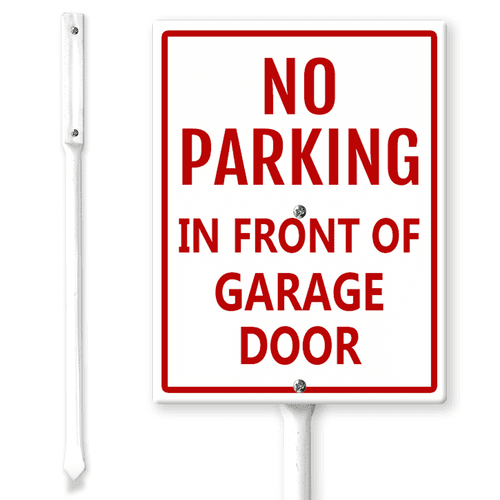Lucidhisun No Parking In Front Of Garage Door Yard Sign with Stakes 4.6 ...