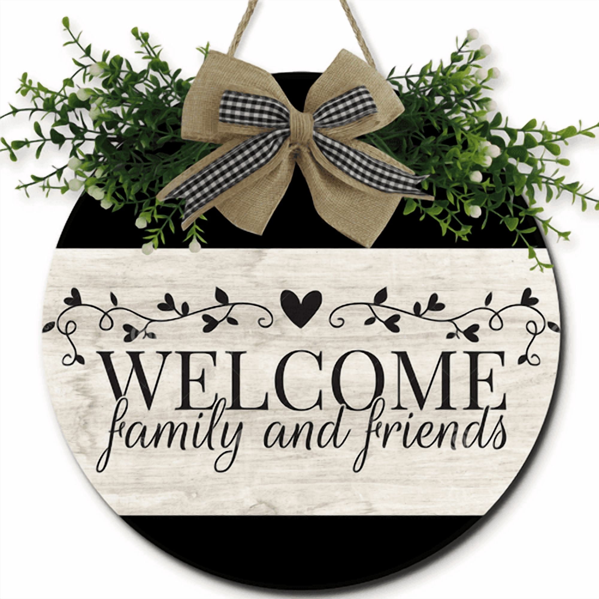 Lucidhisun Rustic Family And Friends Door Sign 11in, Round