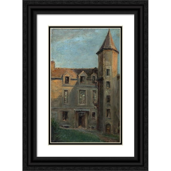 Lucie Dreux 16x24 Black Ornate Framed Double Matted Museum Art Print Titled: Tourelle in Gentilly