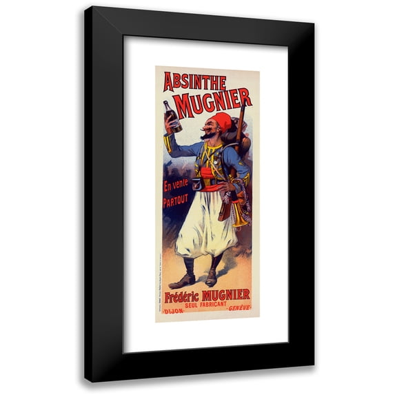 Lucien Lefèvre 8x14 Black Modern Framed Museum Art Print Titled - Absinthe Mugnier (1898)