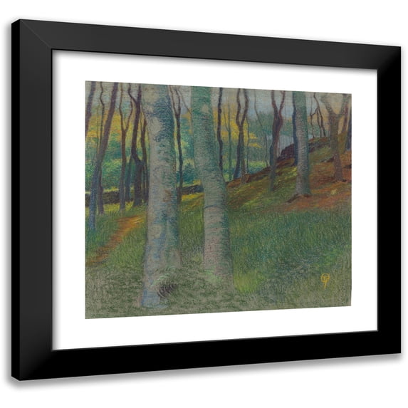 Lucien Ott 22x20 Black Modern Framed Museum Art Print Titled - Wooded Landscape (C. 1905)