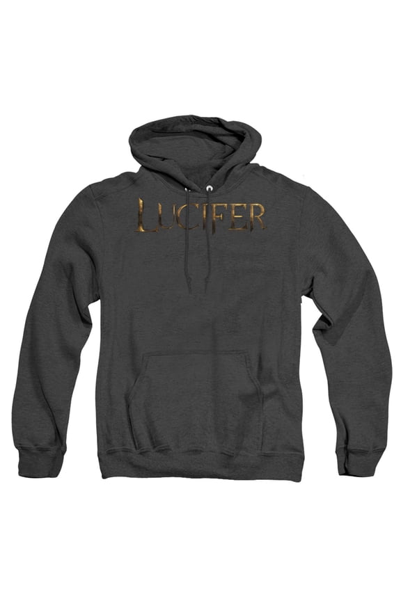 Lucifer Logo Unisex Adult Pull-Over Heather Hoodie,Black, 3X-Large