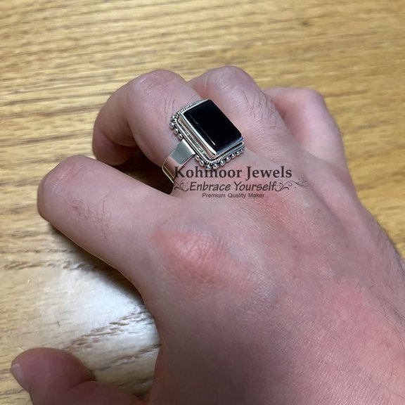 Lucifer Morningstar Rings 925 Sterling Silver Natural Lapis Lazuli Gemstone Lucifer's Ring Handmade UNISEX Ring Lapis Ring Engagement Gift Ring || KOHI