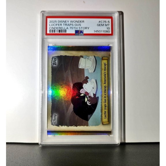 Lucifer traps Gus in a teacup! 2025 Topps Disney #C75-5 PSA 10