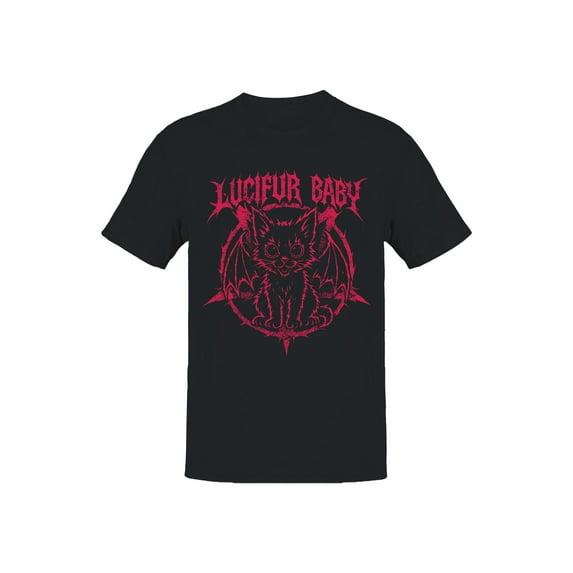 Lucifur Baby Gothic Cat Art Men's T-shirt