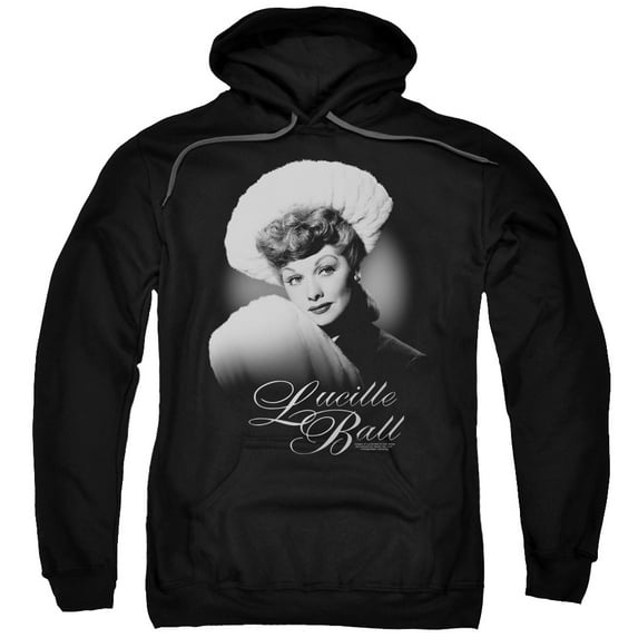 Lucille BalLong Sleeveoft Portrait Adult Pullover Hoodie Sweatshirt Black
