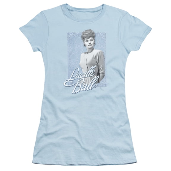 Lucille Ball Blue Lace S/S Junior Women's T-Shirt Sheer Light Blue