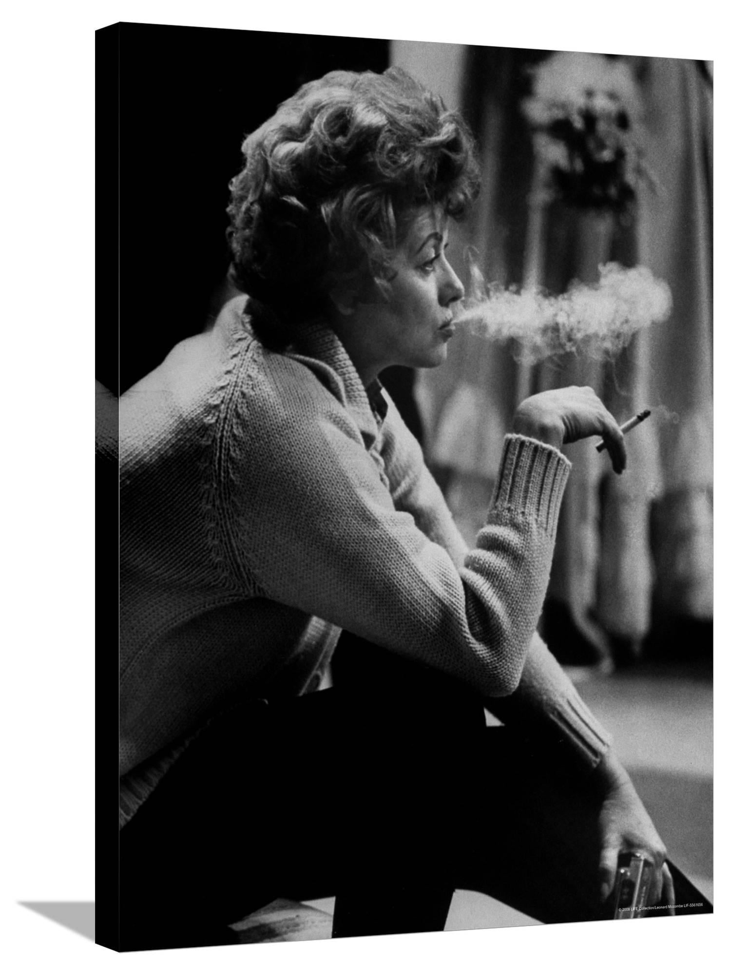 Art.com Lucille Ball Smoking on Show Called The Good Years Premium  Photographic Print by Leonard Mccombe, White Frame Wall Art, 32