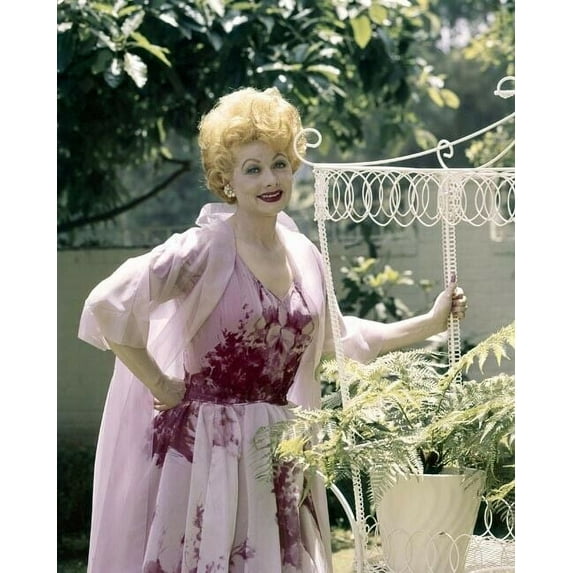 Lucille Ball candid smiling pose in her back yard c.1960 16x20 inch photo