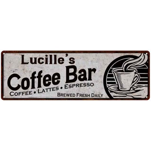 Lucille's Coffee Bar Sign Kitchen Decor 8x24 108240007146