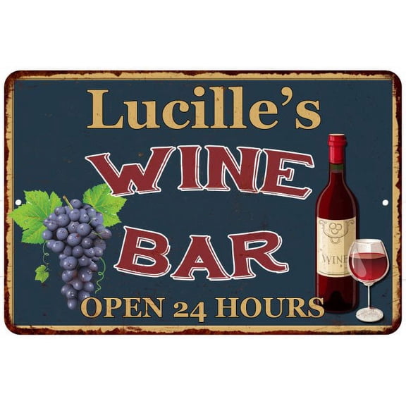 Lucille's Green Wine Bar Wall Decor Kitchen Gift 8x12 Metal 208120043690