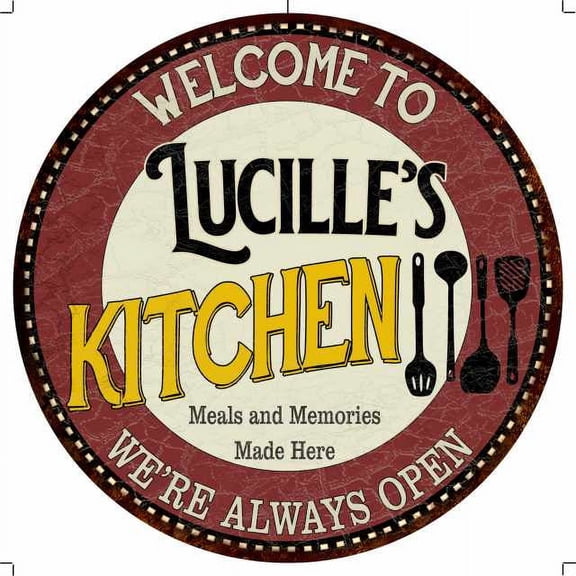 Lucille's Kitchen 12" Round Metal Sign Bar Game Room Wall Dco 200120040147