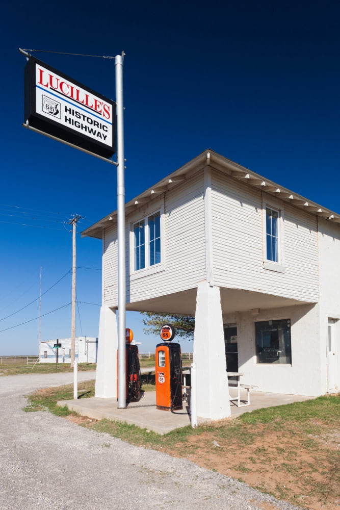 Lucilles Route 66 Roadhouse Hydro Oklahoma USA Canvas Art - Panoramic Images (18 x 24)