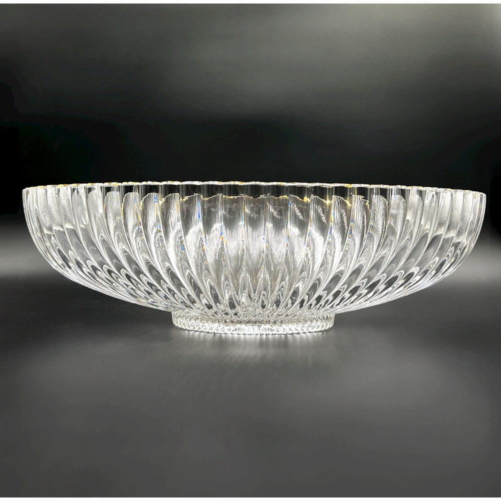 Clear and Gold Oval Glass Vessel Bathroom Sink