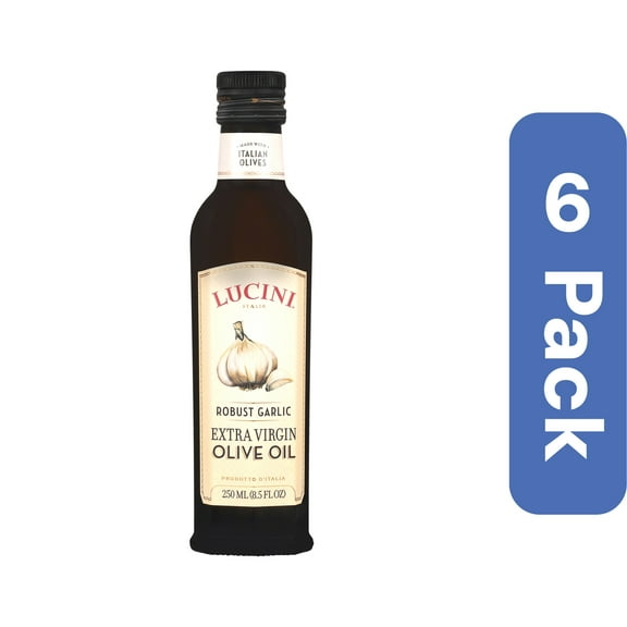 Lucini Garlic Infused EVOO 250 ml 8.5 oz (Pack Of 6)