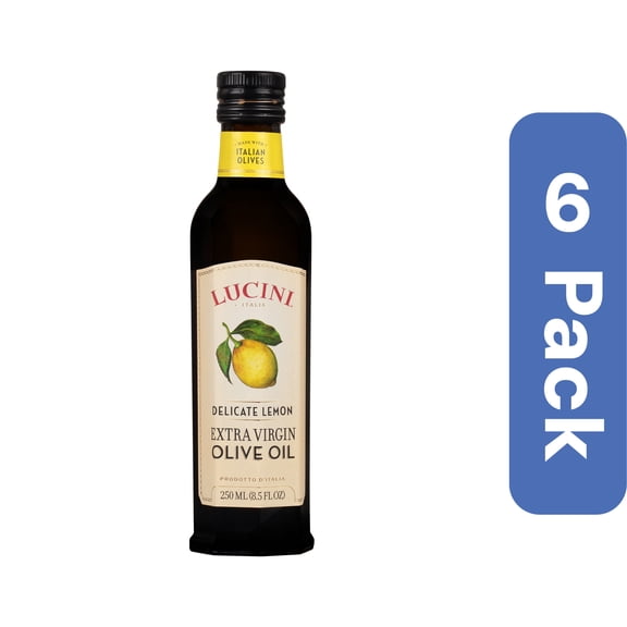 Lucini Lemon Infused Extra Virgin Olive Oil 250 ml 8.5 oz (Pack of 6)