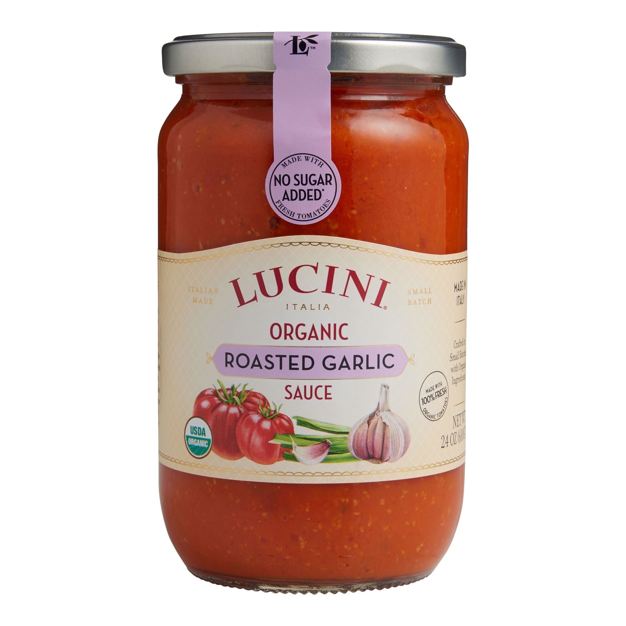 Lucini Organic Roasted Garlic Marinara Pasta Sauce 24 oz. Pack of 3