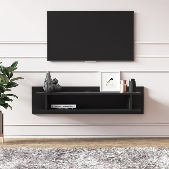 Lucio Floating Tv Stand for TVs up to 55 inches | 47 inch | Wood | Black Finish