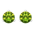 thumbnail image 1 of Lucita Simulated Birthstone Stud Earrings with Solid 14K Gold Posts - Platinum - 3 Prong - August, 1 of 7