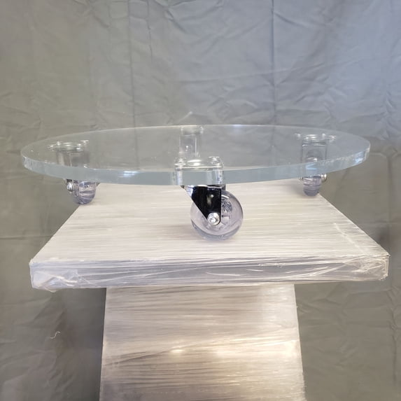 Lucite / Acrylic plant caddy 22" dia