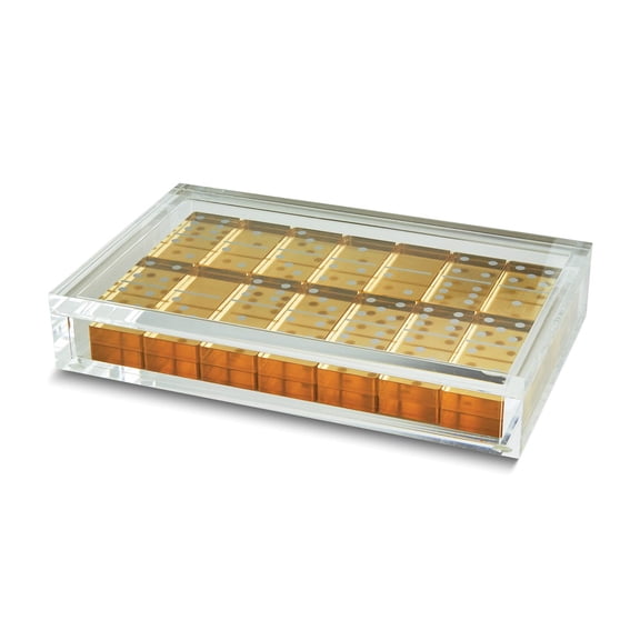 Lucite Gold Domino Set