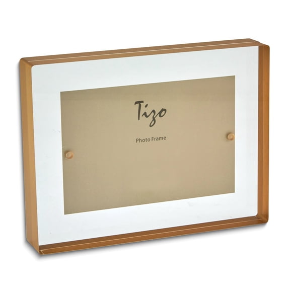 Lucite Gold-tone Border 5x7 Photo Frame
