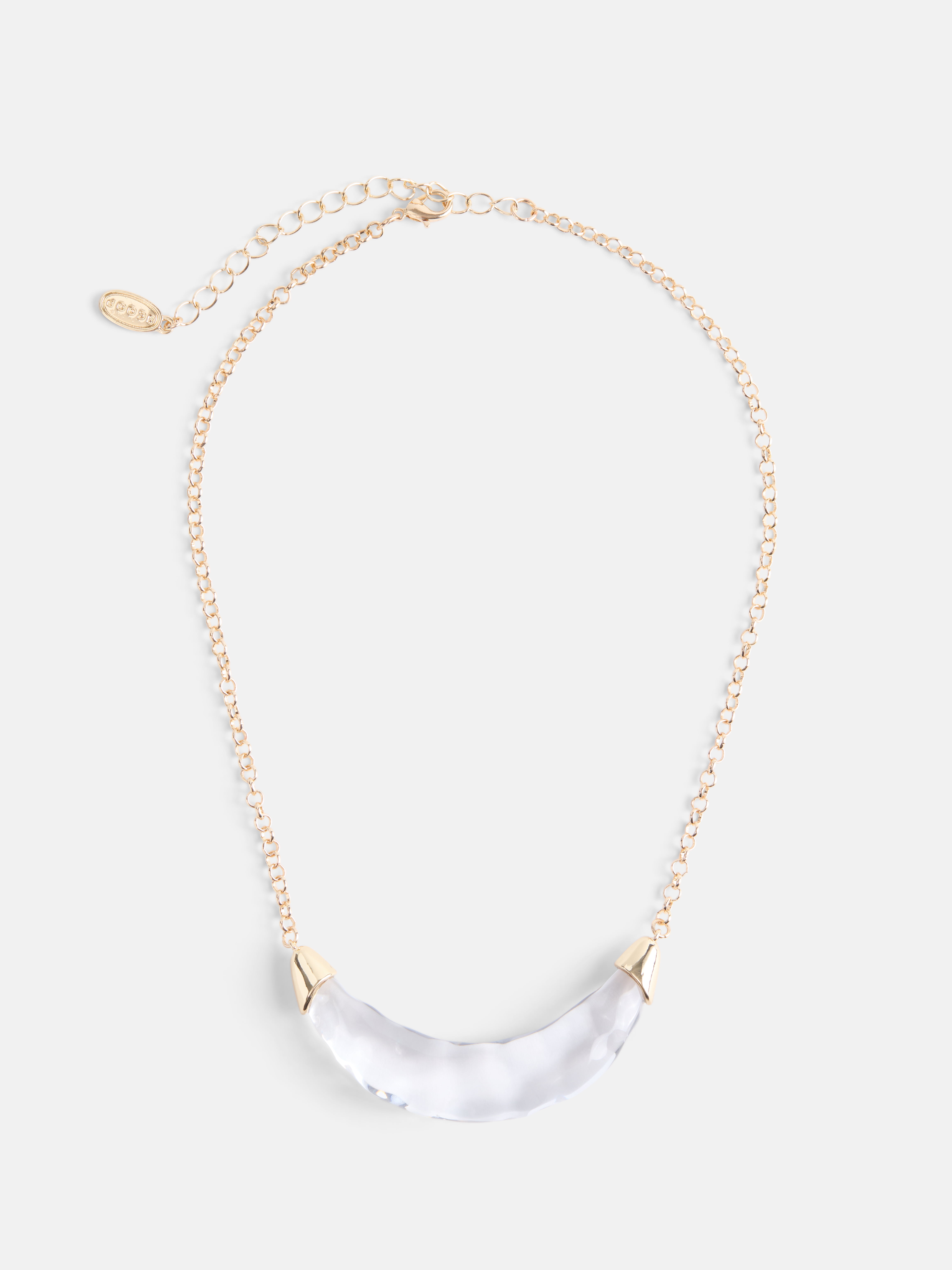 Women's Gold Tone Sculpted Lucite Pendant Necklace