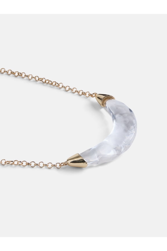 Women's Gold Tone Sculpted Lucite Pendant Necklace