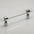 thumbnail image 1 of Lucite on Polished Chrome - Pull - 128mm Hole Centers, 7" Overall Length - Clear Acrylic Cabinet Handle Furniture Door, 1 of 1