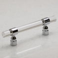 thumbnail image 1 of Lucite on Polished Chrome - Pull - 96mm Hole Centers, 6" Overall Length - Clear Acrylic Cabinet Handle Furniture Door, 1 of 1