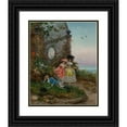 thumbnail image 1 of Lucius Rossi 12x14 Black Ornate Wood Framed Double Matted Museum Art Print Titled: Surprised (circa 1870), 1 of 5