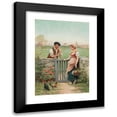 thumbnail image 1 of Lucius Rossi 14x18 Black Modern Framed Museum Art Print Titled - Banter on the Fence, 1 of 5