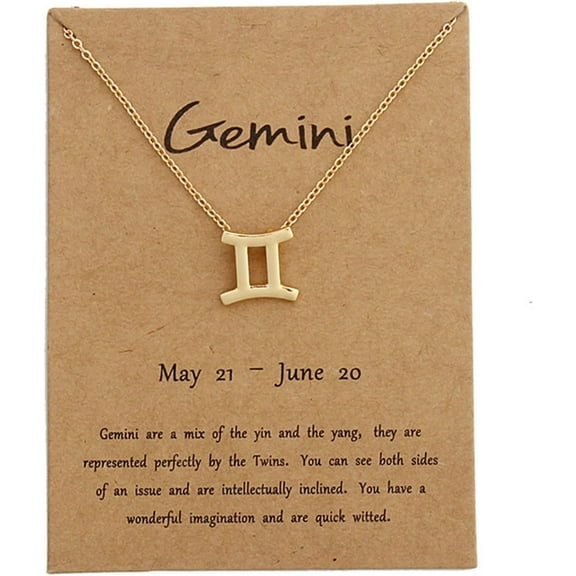 Luck 18K Gold Plated Zodiac Necklaces for Women Minimalist Handmade Charm 12 Constellations With Star Astrology Horoscope Wish Card Choker Necklaces Anniversary Friendship Gift