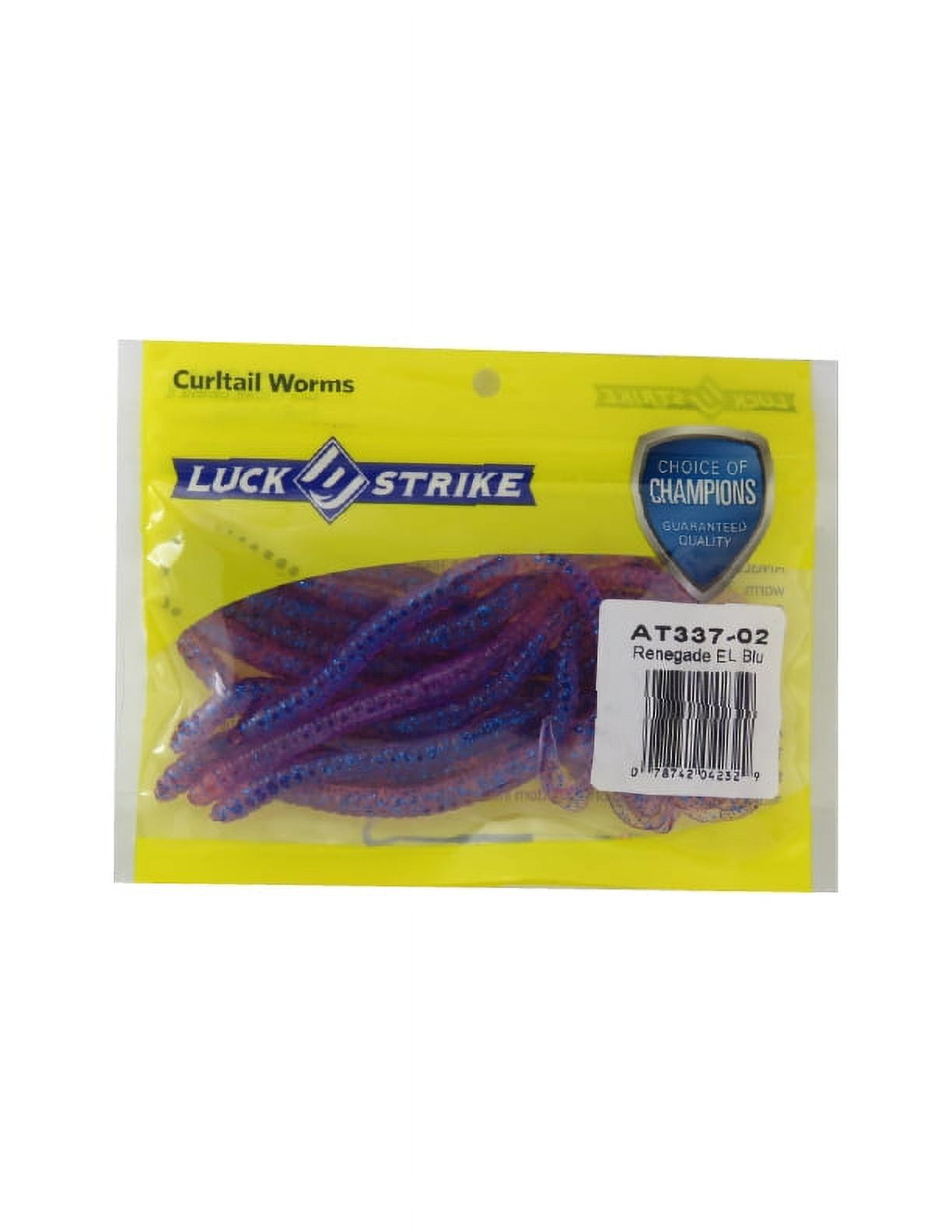 Luck-E-Strike, 6 Twirl Tail Worm, Black/ Fire, Bass, Freshwater